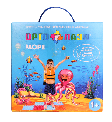 Коврик массажный модульный ОРТО ПАЗЛ "МИКС Море" ( 8 модулей )